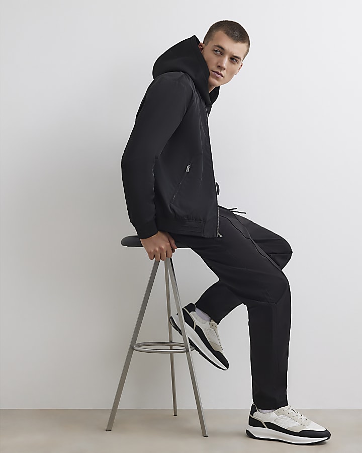Black Loose Fit Pull On Joggers