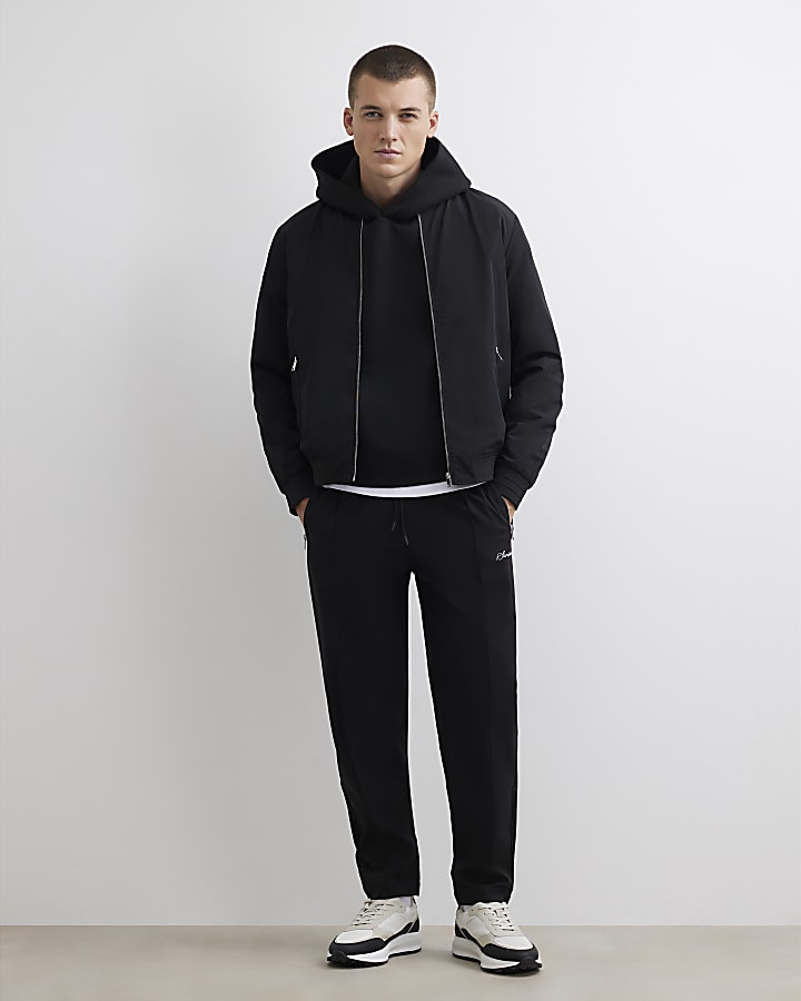 Black Loose Fit Pull On Joggers