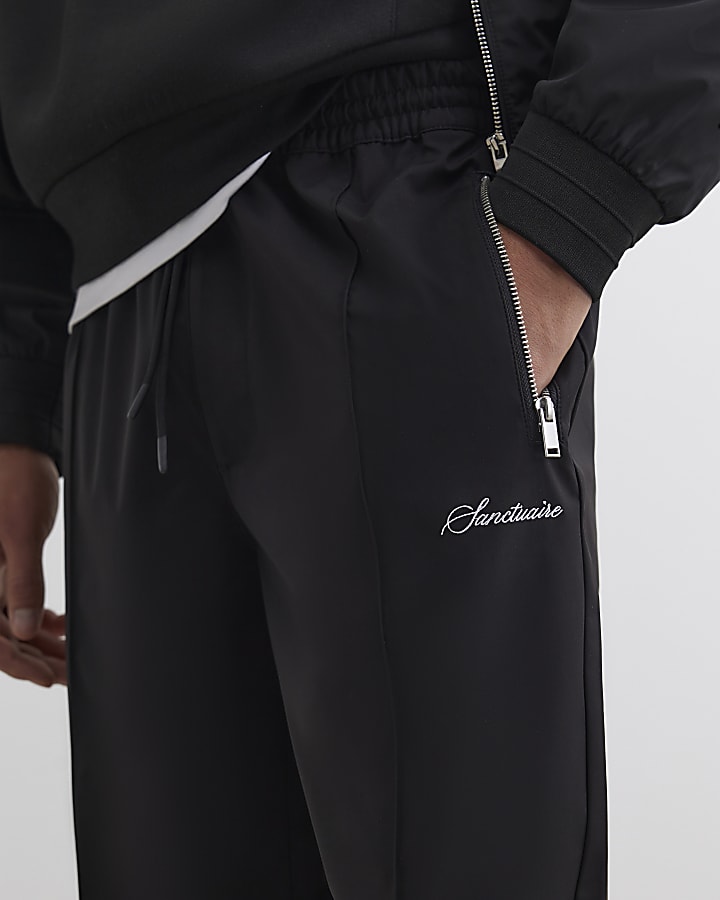 Black Loose Fit Pull On Joggers