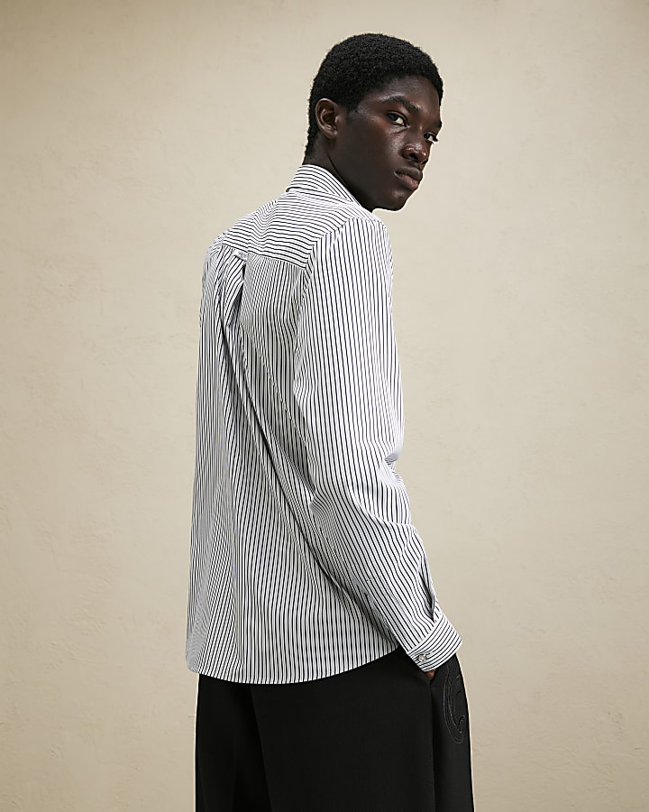 Blue Regular Fit Stripe Shirt