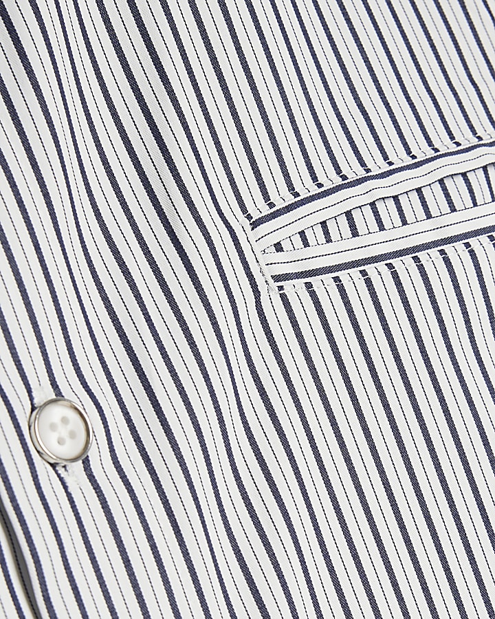 Blue Regular Fit Stripe Shirt