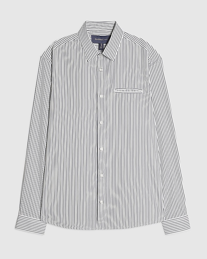 Blue Regular Fit Stripe Shirt