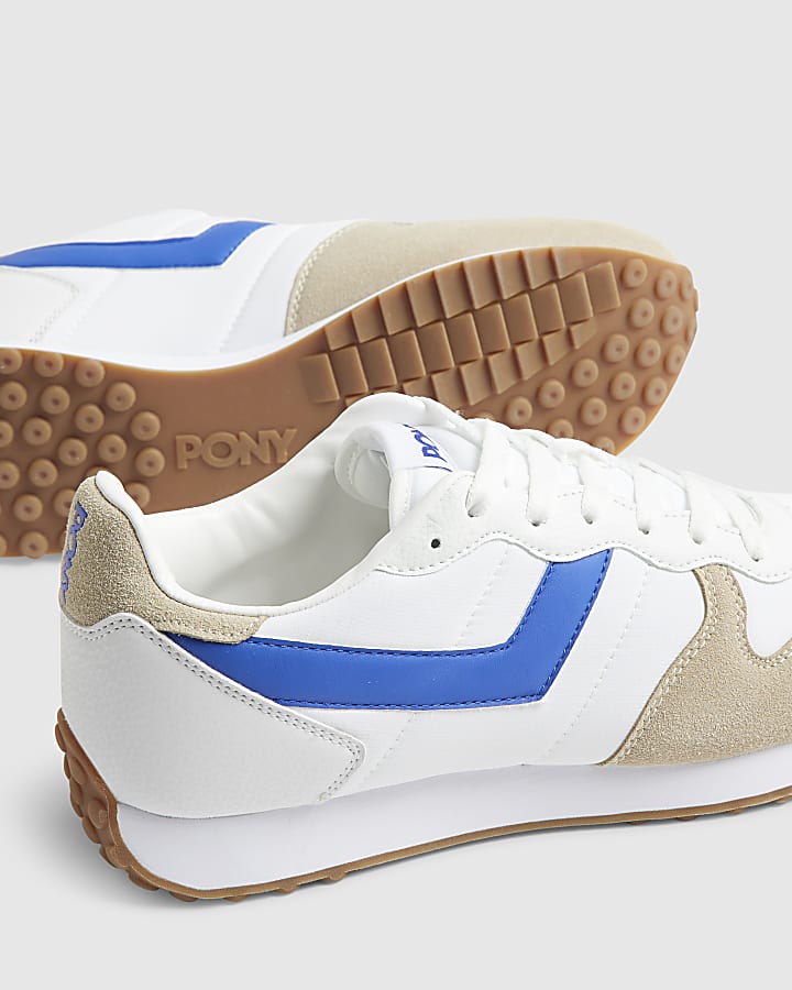 Blue Pony Leather Panel Runner Trainers