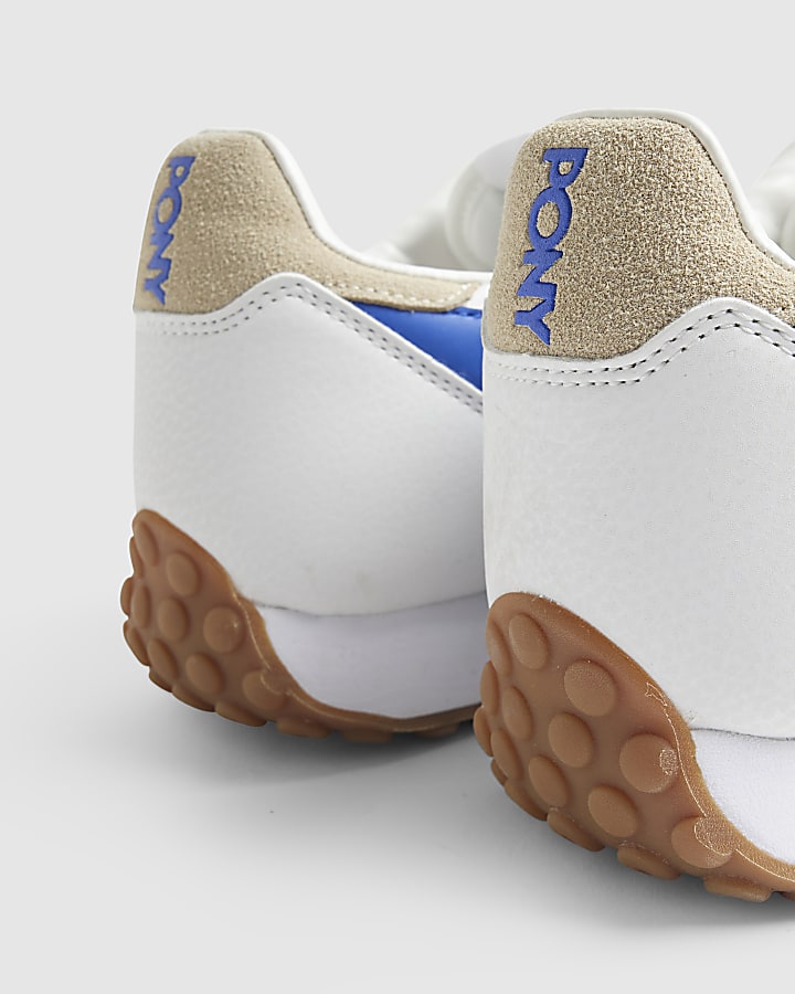 Blue Pony Leather Panel Runner Trainers