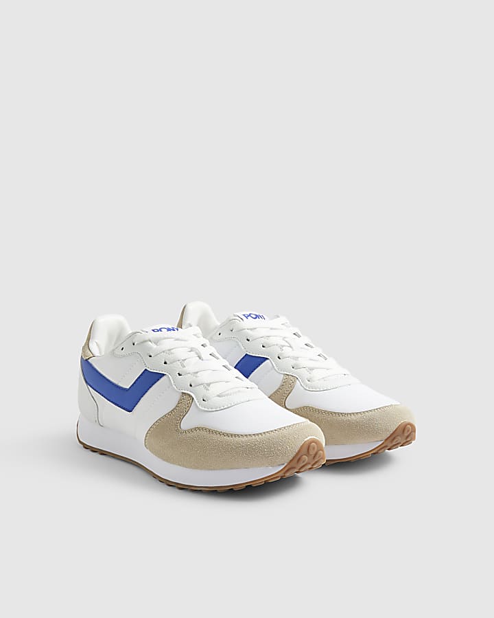 Blue Pony Leather Panel Runner Trainers