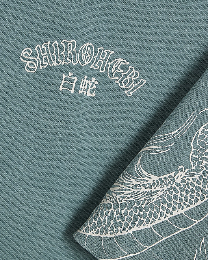 Blue Cotton Shirohebi Japanese T-Shirt