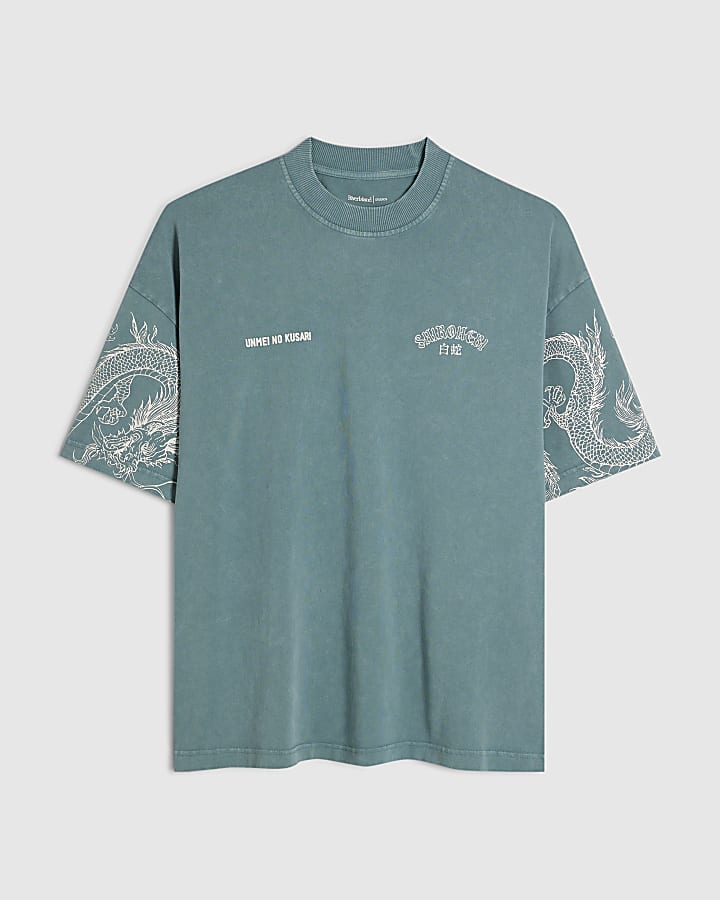 Blue Cotton Shirohebi Japanese T-Shirt