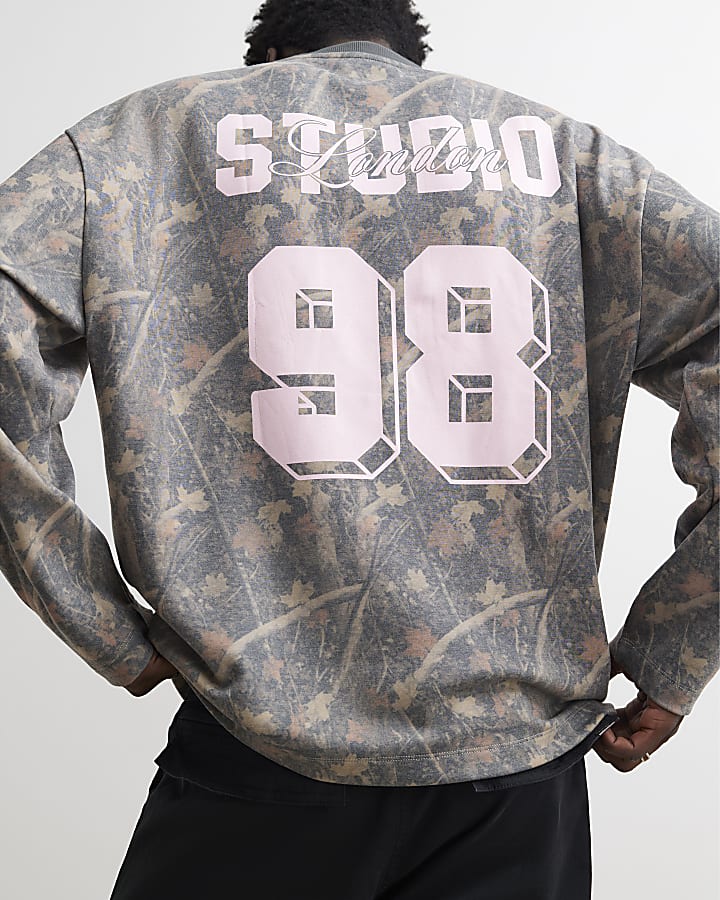Khaki Cotton 98 LDN Camo Long Sleeve T-Shirt