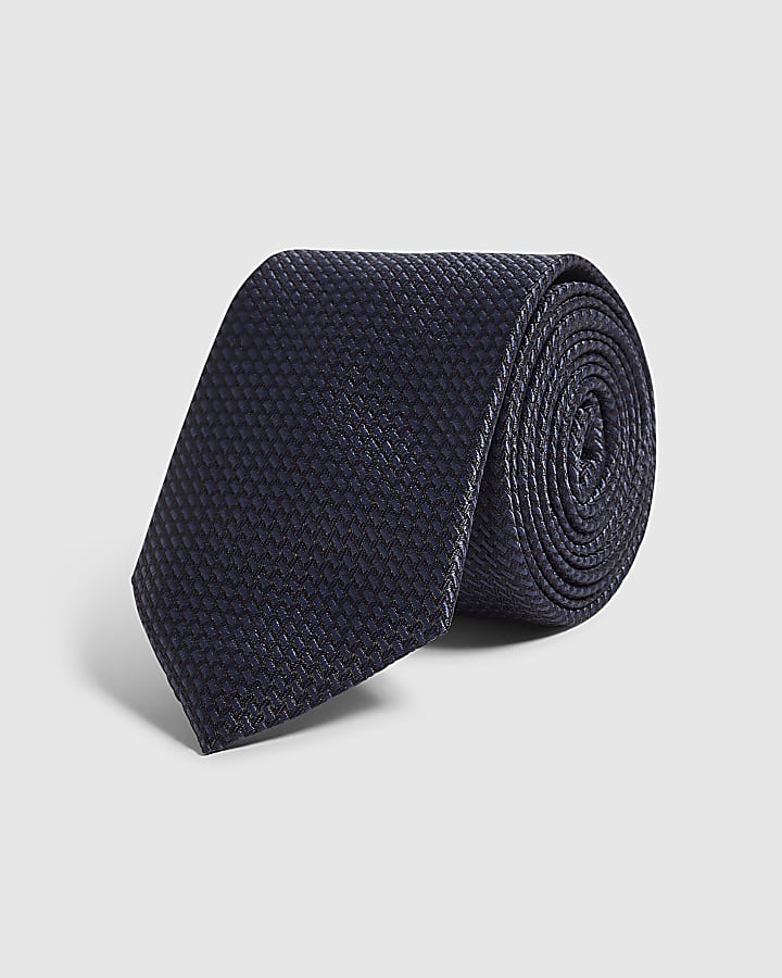 Navy Textured Tie