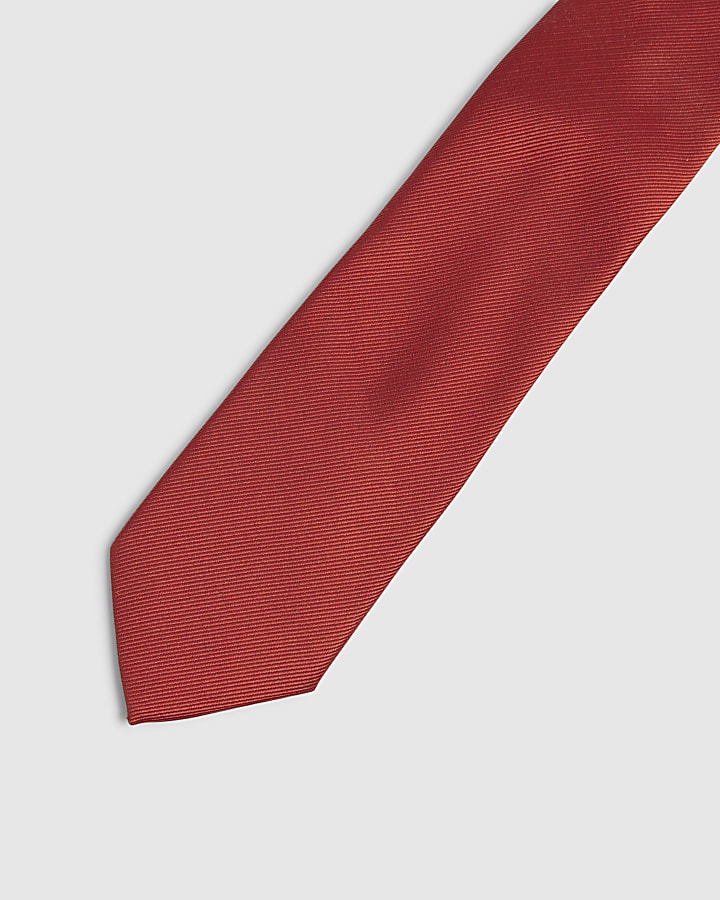 Orange Twill Tie and Handkerchief Set
