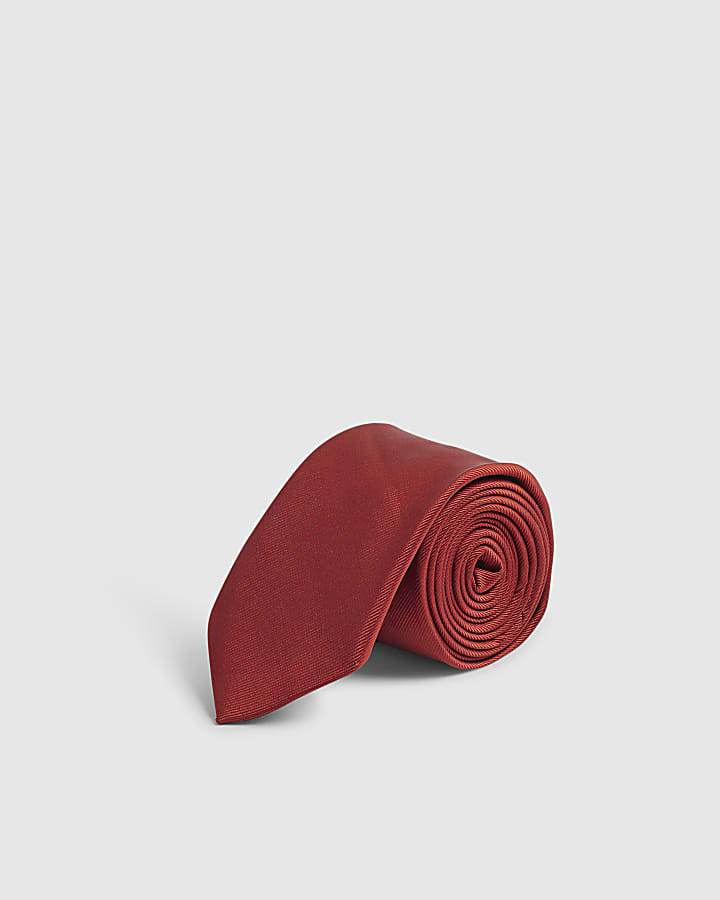 Orange Twill Tie and Handkerchief Set