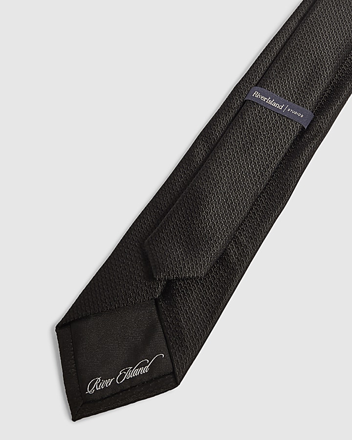 Black Textured Tie