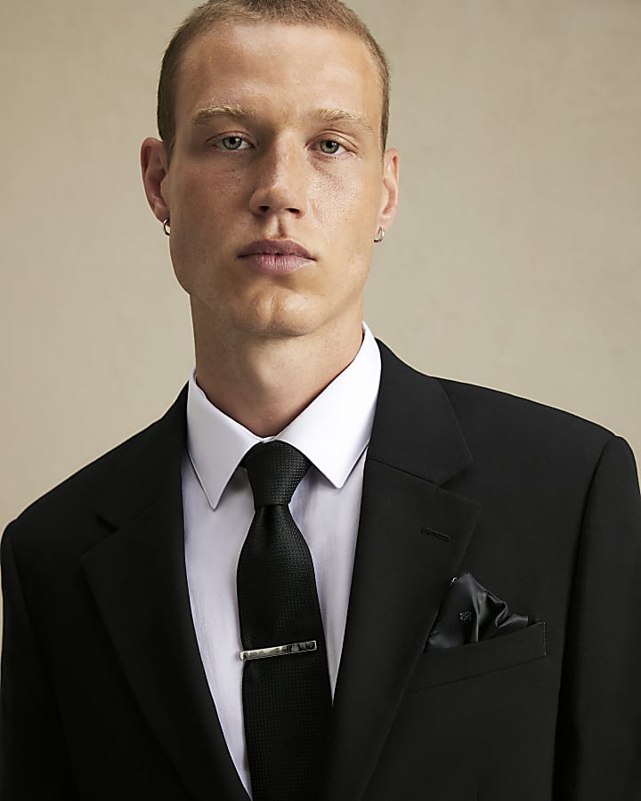 Black Textured Tie