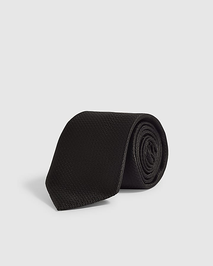 Black Textured Tie