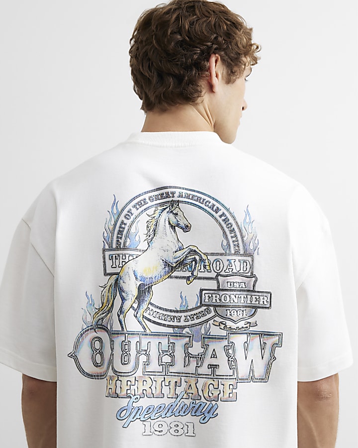 Cream Cotton Outlaw Heritage T-Shirt