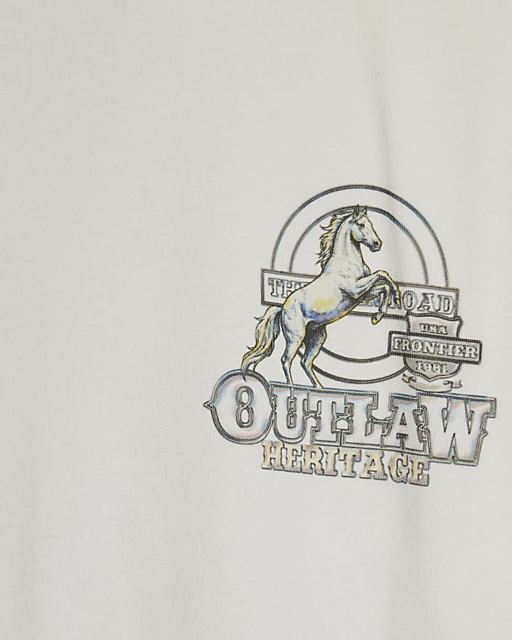 Cream Cotton Outlaw Heritage T-Shirt