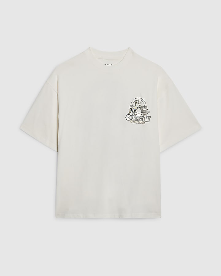 Cream Cotton Outlaw Heritage T-Shirt