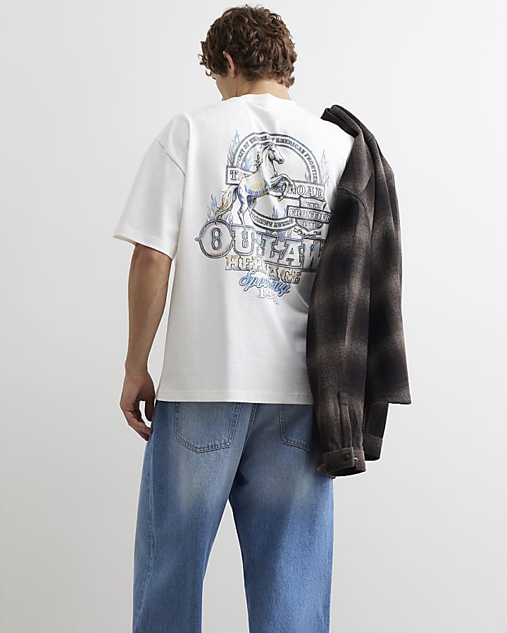 Cream Cotton Outlaw Heritage T-Shirt