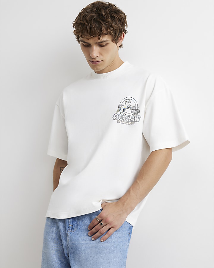 Cream Cotton Outlaw Heritage T-Shirt