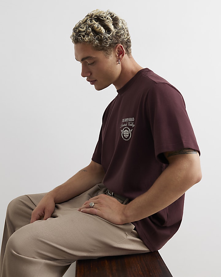 Brown Cotton Open Road Horses T-Shirt