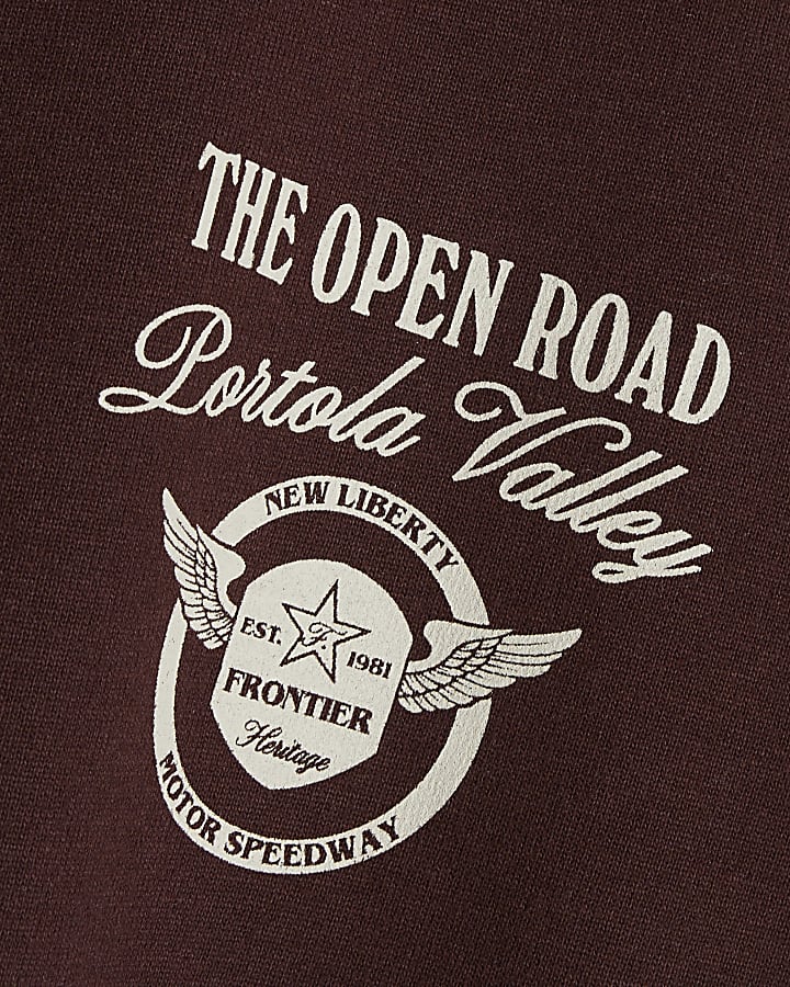 Brown Cotton Open Road Horses T-Shirt