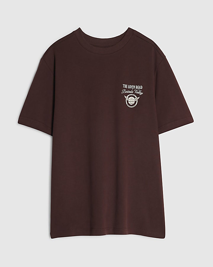 Brown Cotton Open Road Horses T-Shirt
