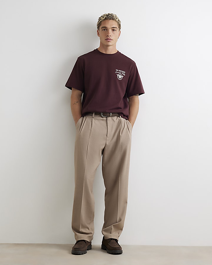 Brown Cotton Open Road Horses T-Shirt