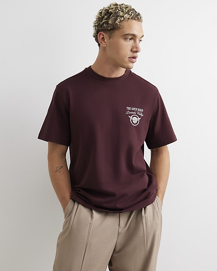 Brown Cotton Open Road Horses T-Shirt