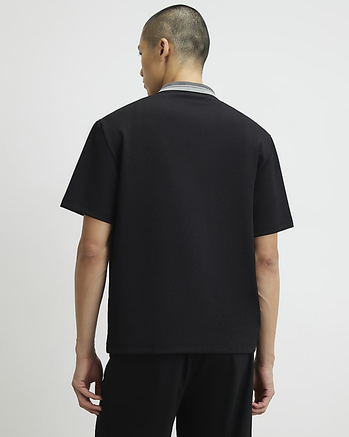 Black Regular Fit Cotton Buttoned Shirt