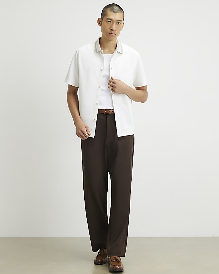 White Regular Fit Cotton Buttoned Shirt