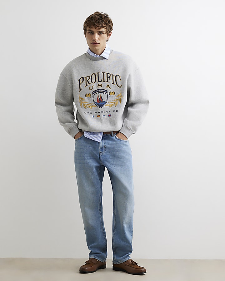 Grey Cotton Prolific Nautical Sweatshirt