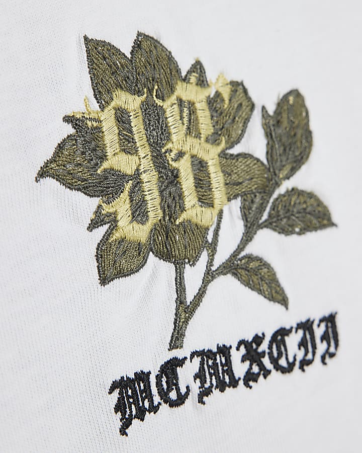 White Cotton Marseille Floral T-Shirt