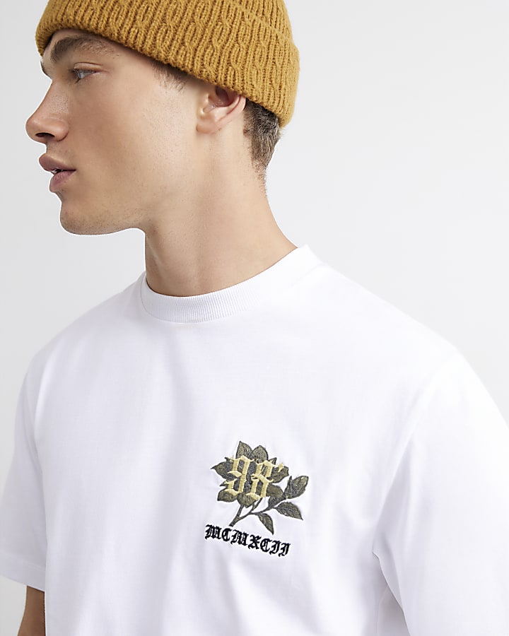 White Cotton Marseille Floral T-Shirt