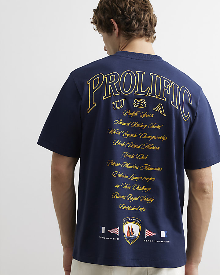 Navy Cotton Prolific Flags T-Shirt