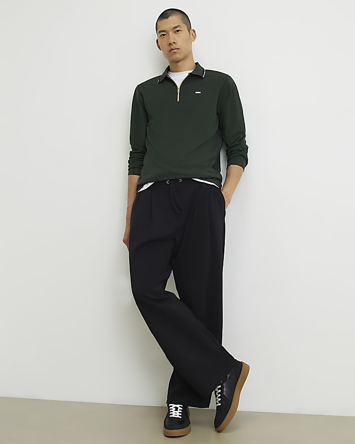 Green Slim Fit Tipped Polo Shirt