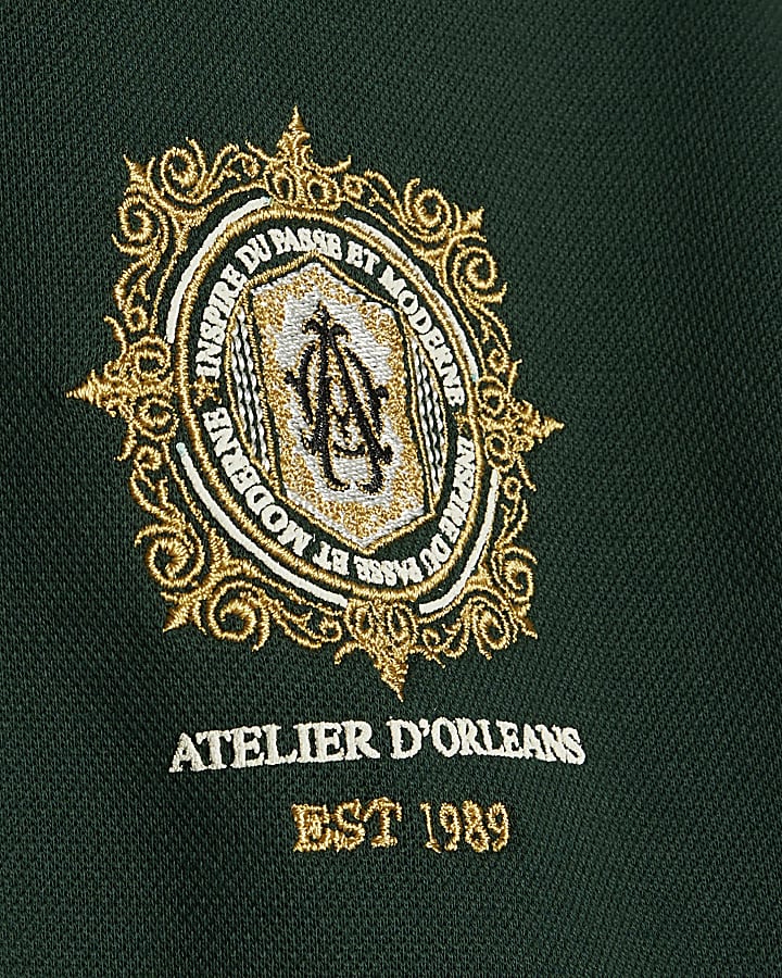 Green Cotton Atelier Crest Polo Shirt