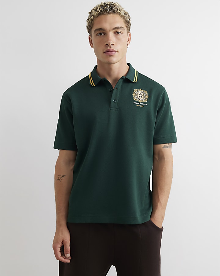 Green Cotton Atelier Crest Polo Shirt
