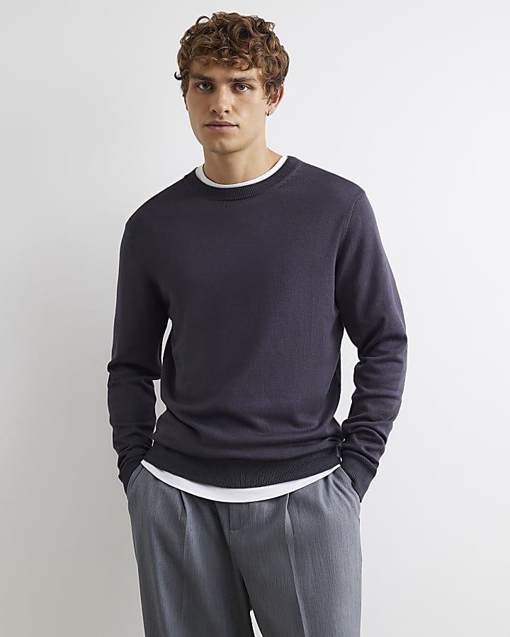Grey Slim Fit Long Sleeve Jumper Set