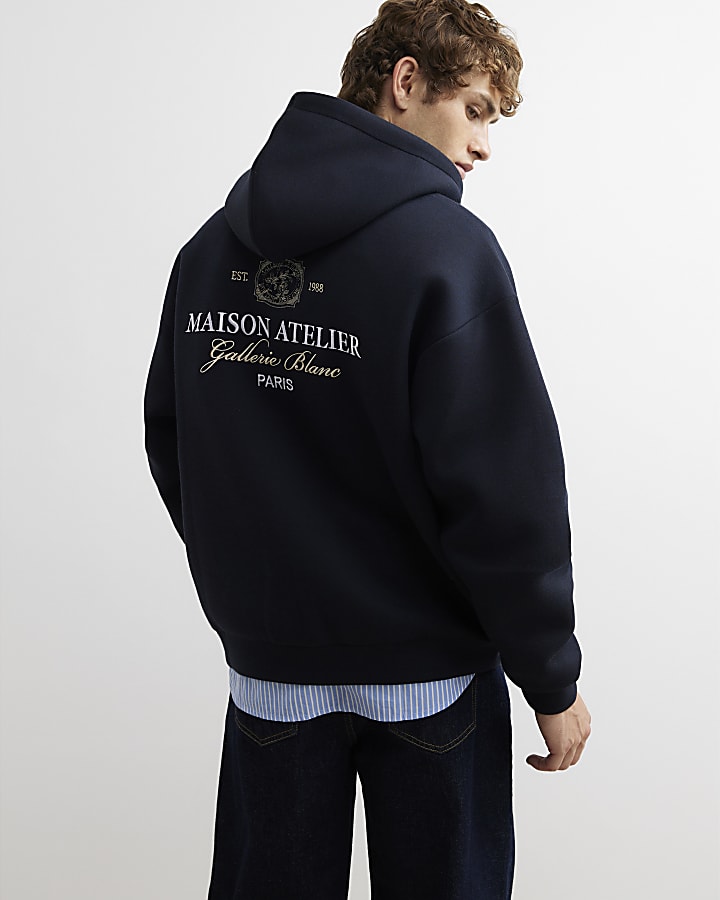 Navy Premium Cotton Maison Hoodie