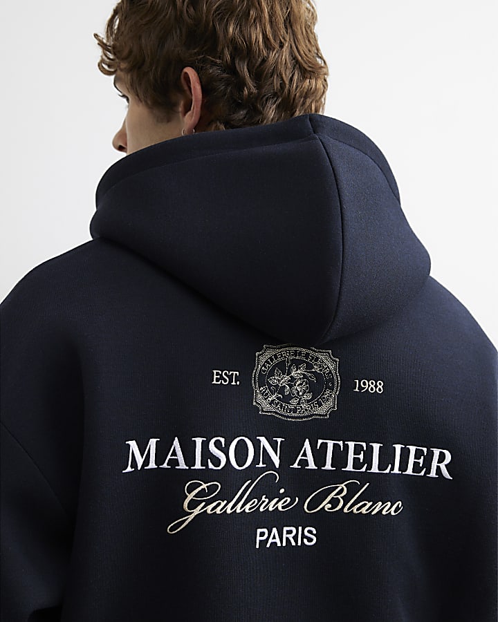 Navy Premium Cotton Maison Hoodie