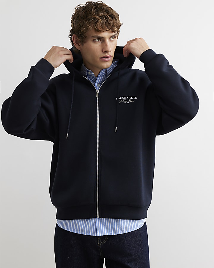 Navy Premium Cotton Maison Hoodie