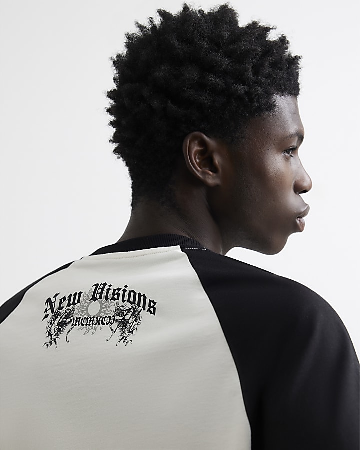 Cream Cotton Snake Raglan T-Shirt
