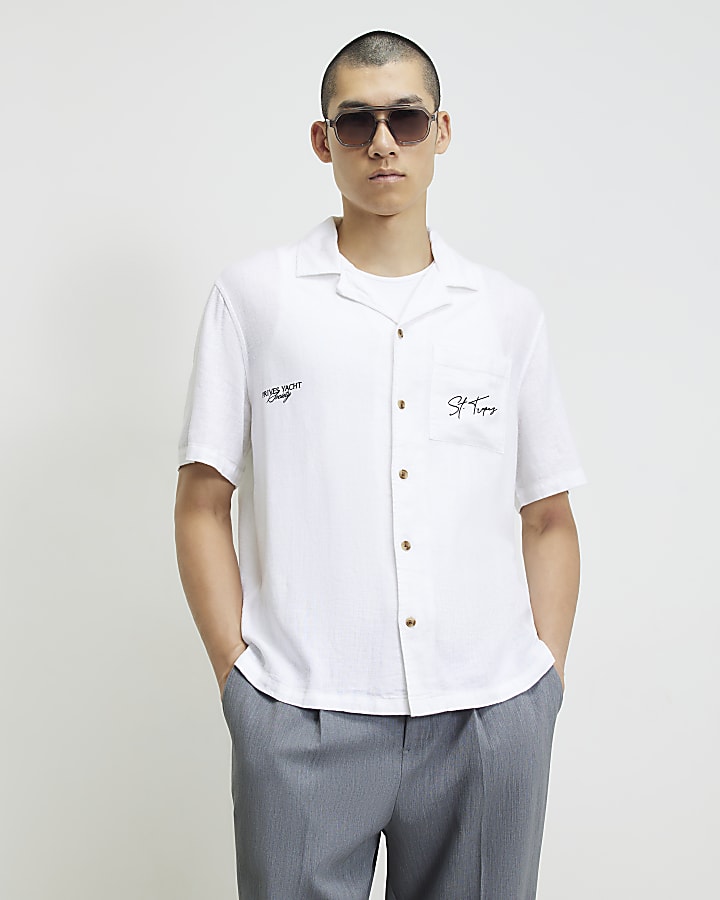 White Linen Blend St Tropez Shirt