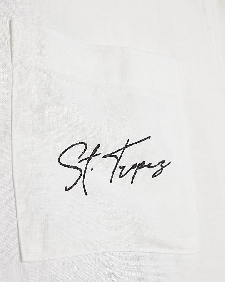 White Linen Blend St Tropez Shirt