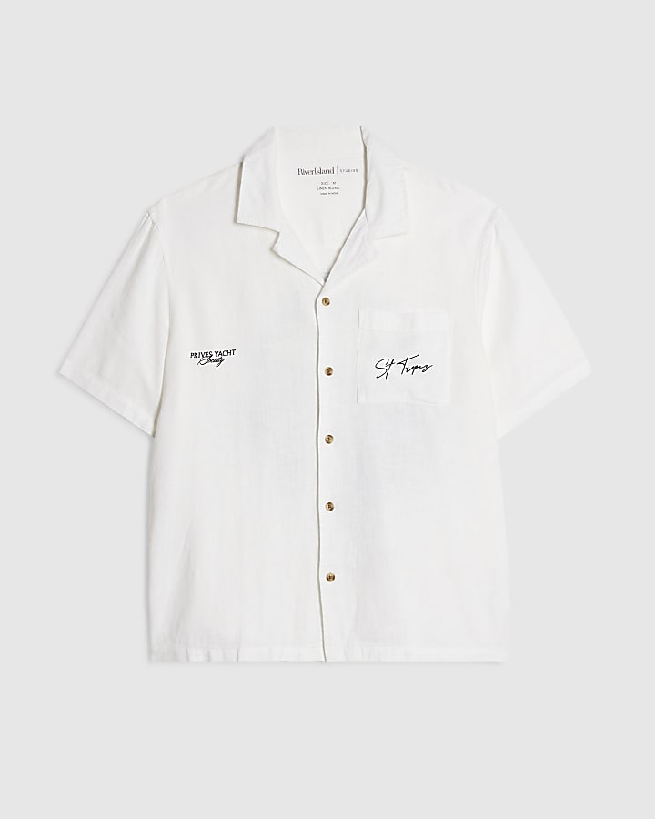 White Linen Blend St Tropez Shirt