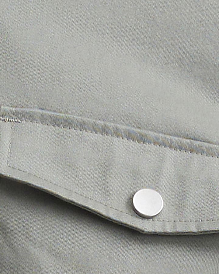Khaki Regular Fit Twill Collar Overshirt