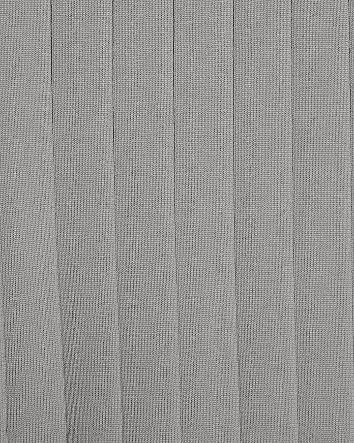Grey Muscle Fit Half Zip Jumper