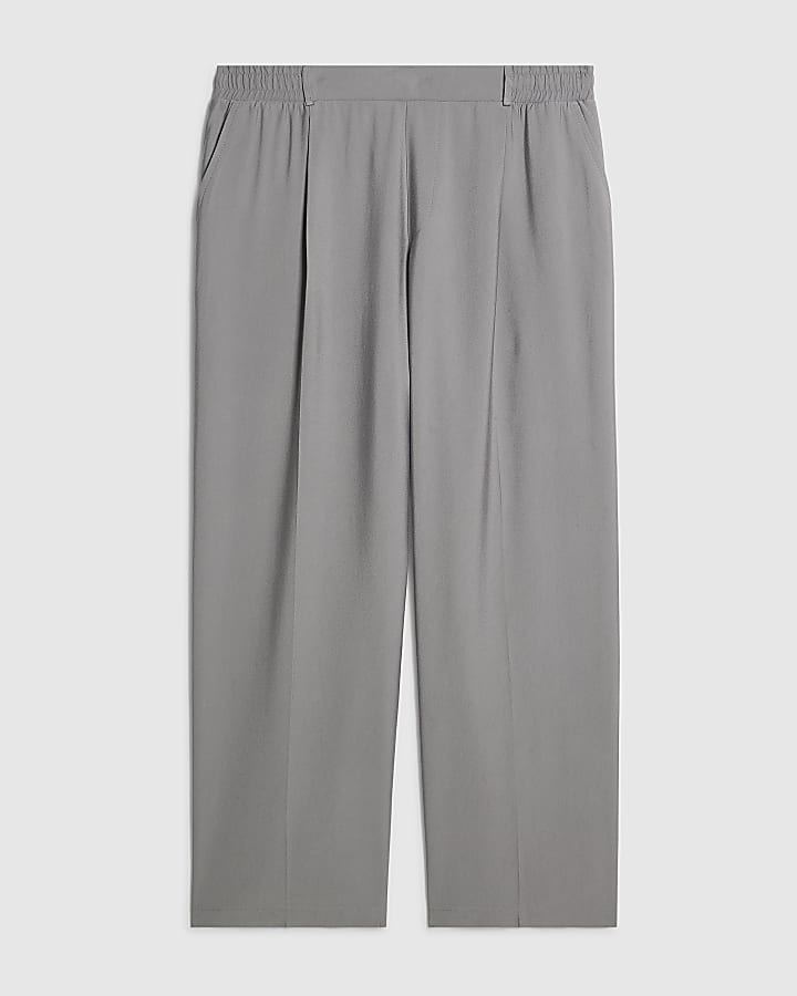 Grey RI Studio Wide Leg Pleated Trousers