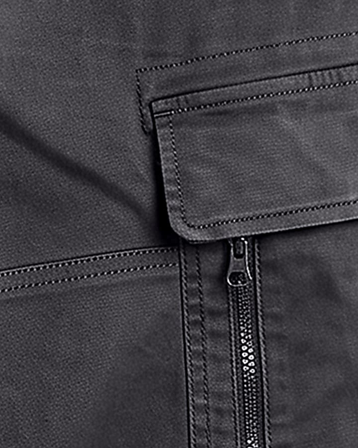Grey Skinny Fit Cotton Cargo Trousers