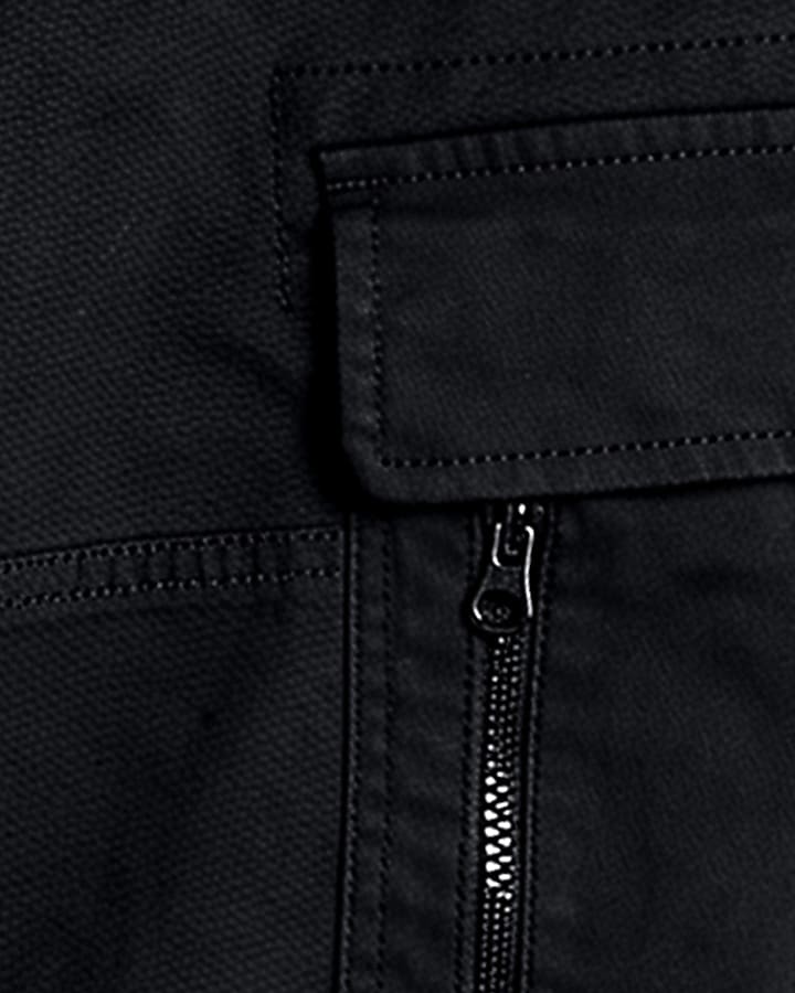 Black Skinny Fit Cotton Cargo Trousers